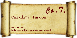 Csikár Tardos névjegykártya